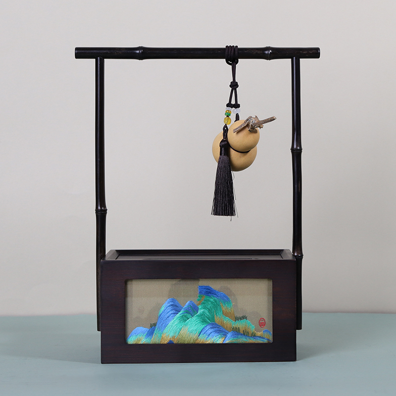 千里江山刺绣抽纸盒