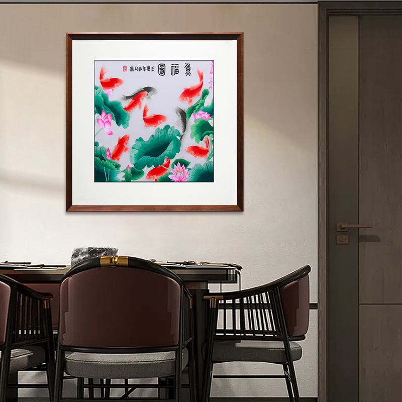 餐厅墙面挂什么寓意比较好？选择这几幅汴绣画，让你家餐厅一眼高级
