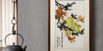 手工刺绣玄关装饰画哪里有卖？郑州手工刺绣装饰画品牌选一涵汴绣