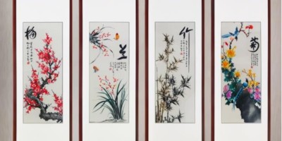 女领导办公室适合挂什么画-女老板办公室挂画-手工刺绣花鸟画大气高雅