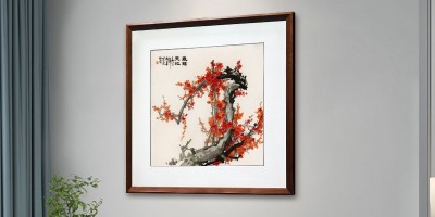 适合餐厅挂的装饰画有哪些-新中式刺绣餐厅挂画饭桌墙壁画-选一涵汴绣