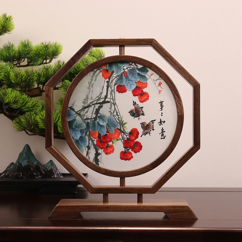 《事事如意》双面绣摆件