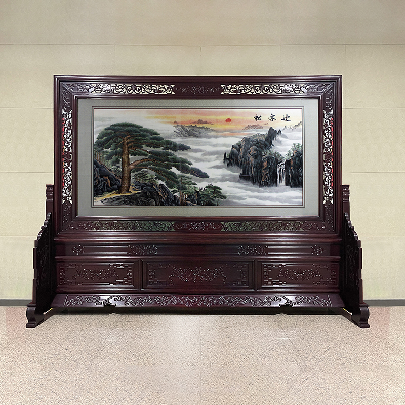 校庆礼品——手工汴绣双面绣屏风