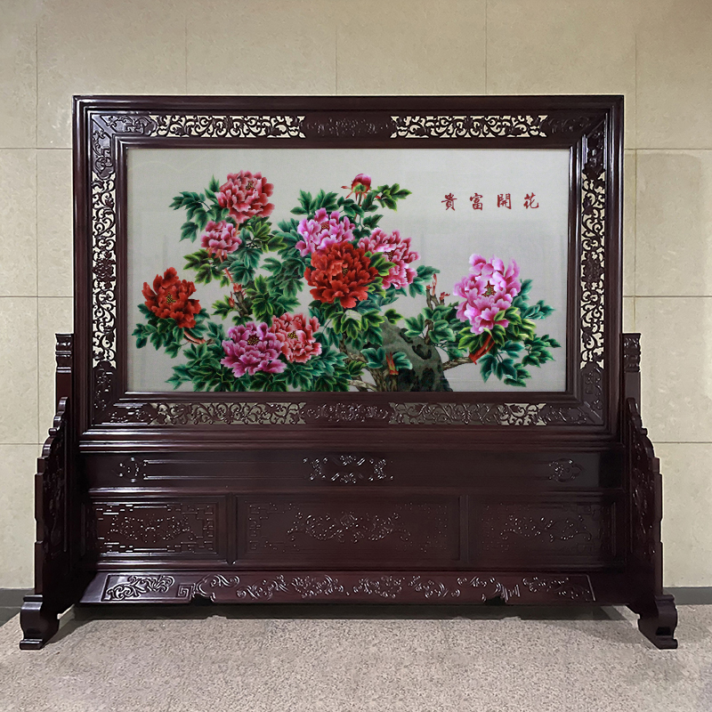 校庆礼品——手工汴绣双面绣屏风
