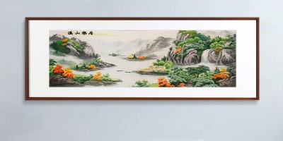 一涵汴绣手工刺绣山水画