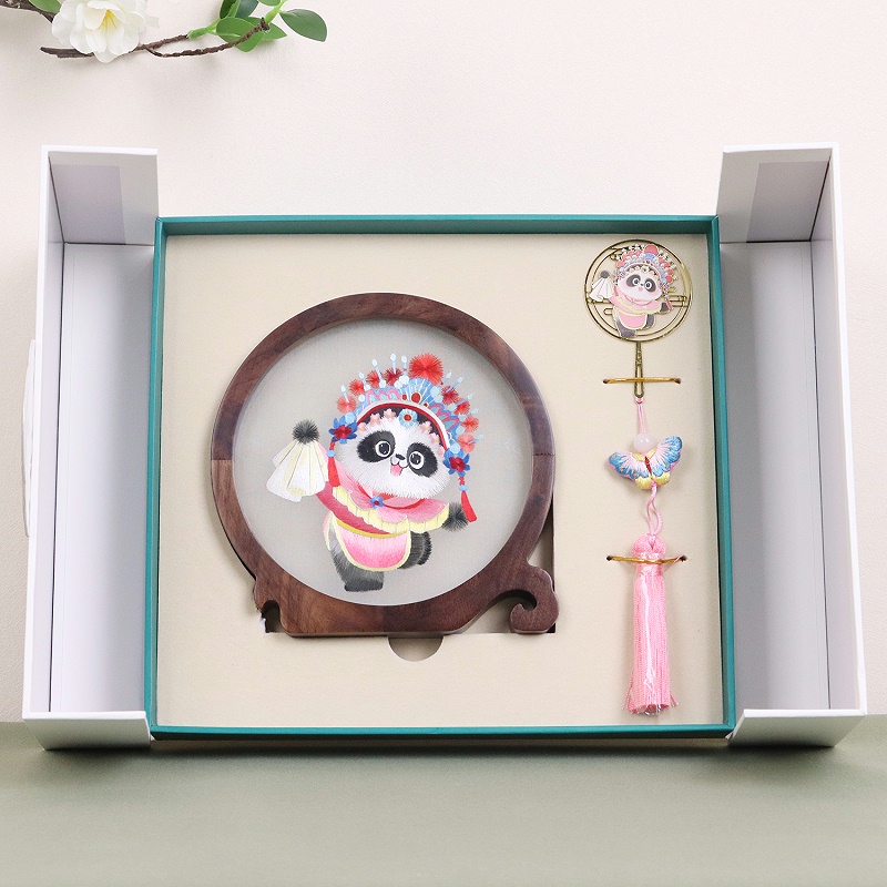 双面绣戏曲熊猫