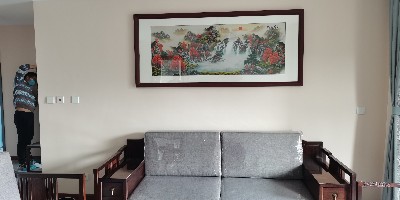 一涵汴绣河北行：客户定制装饰画送货安装 虽远必达