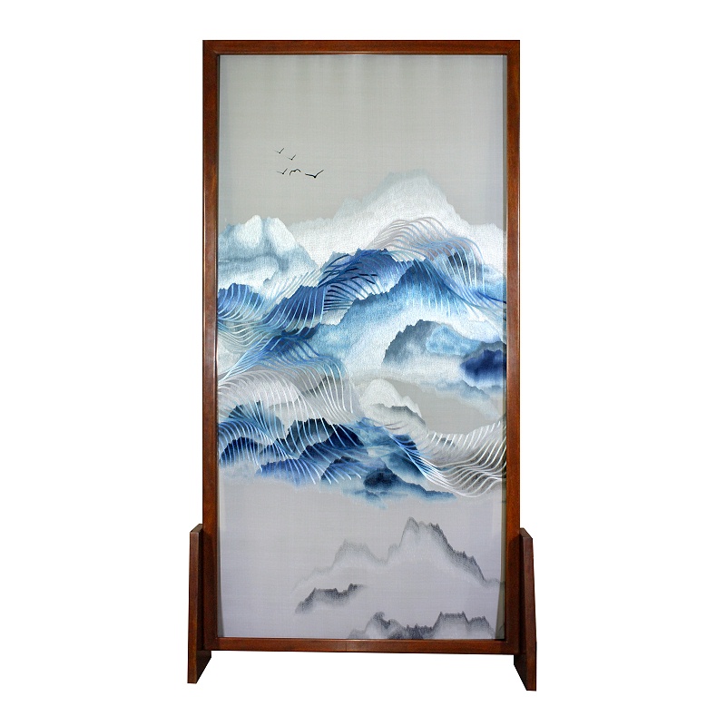 双面绣家用屏风 中式屏风山水图