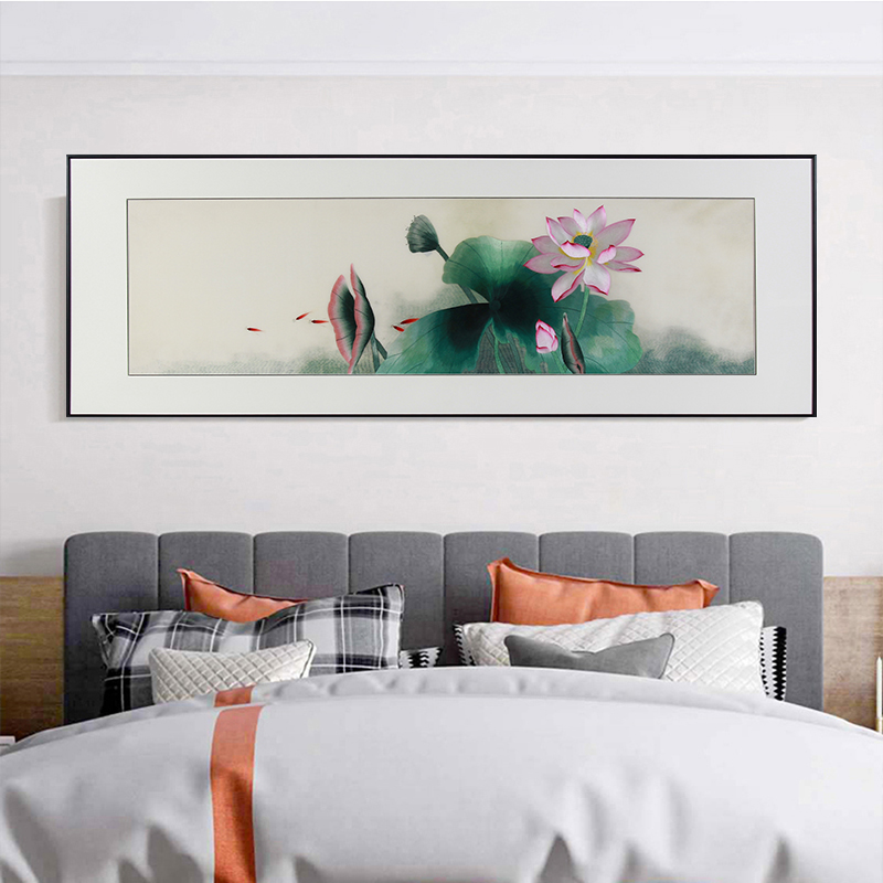 卧室装饰画——手工刺绣装饰画荷塘雅韵图 卧室装饰画——手工刺绣装饰画荷塘雅韵图