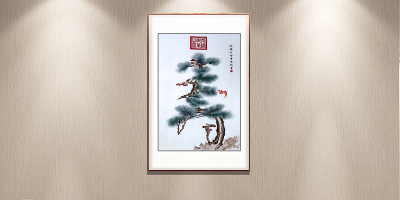 玄关装饰画：一幅送寿四季青