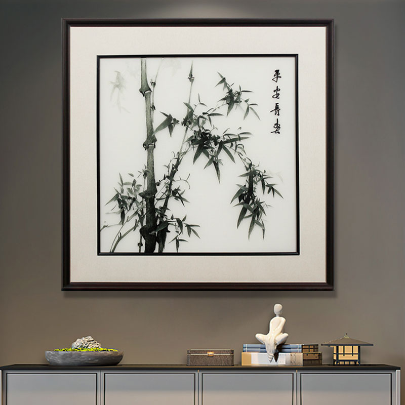 进门玄关挂什么刺绣画-适合走廊玄关挂的新中式挂画推荐-一涵汴绣刺绣