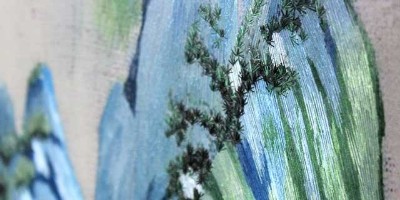 餐厅装饰画之《千里江山图》系列三联画