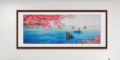 手工刺绣客厅装饰画