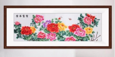 客厅挂什么画好看 看中寓意的选手工刺绣画