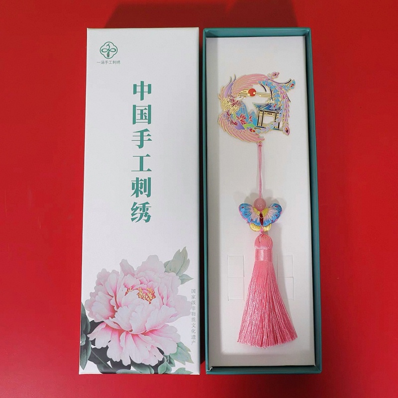 手工刺绣国风书签