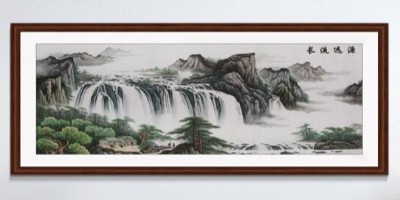 手工刺绣客厅装饰画