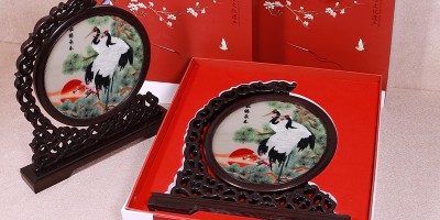 教师节礼物双面绣摆件