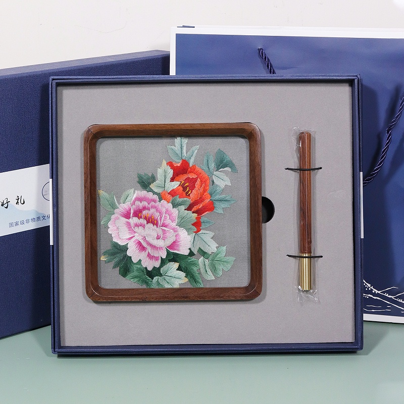 双面绣摆件套盒