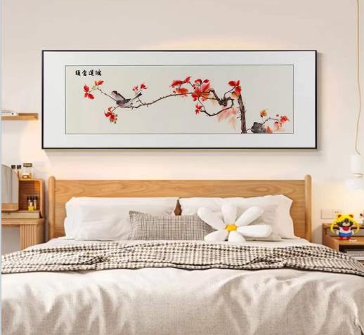 手工刺绣卧室装饰画——手工刺绣装饰画鸿运当头图