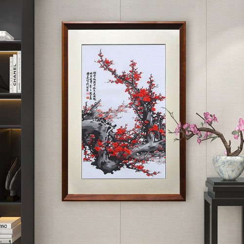 新中式刺绣玄关装饰画有什么讲究-在玄关挂画需要注意4点-一涵汴绣