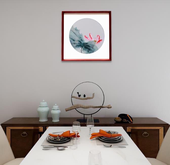 中式餐厅装饰画——荷韵幽香
