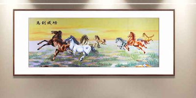 客厅玄关装饰画《马到成功》，旗开得胜，夙愿得成！