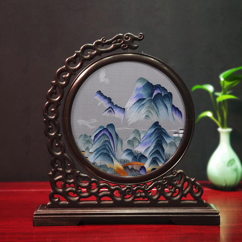 祝寿礼品——手工双面绣摆件