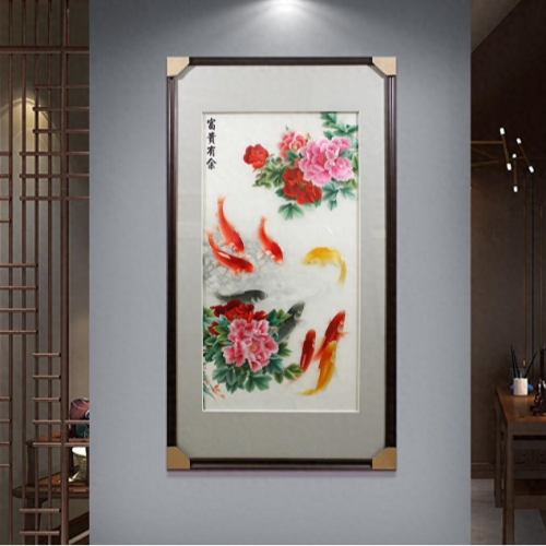 精明人家里都在挂的3种汴绣玄关画，寓意好又好看，旺人又镇宅