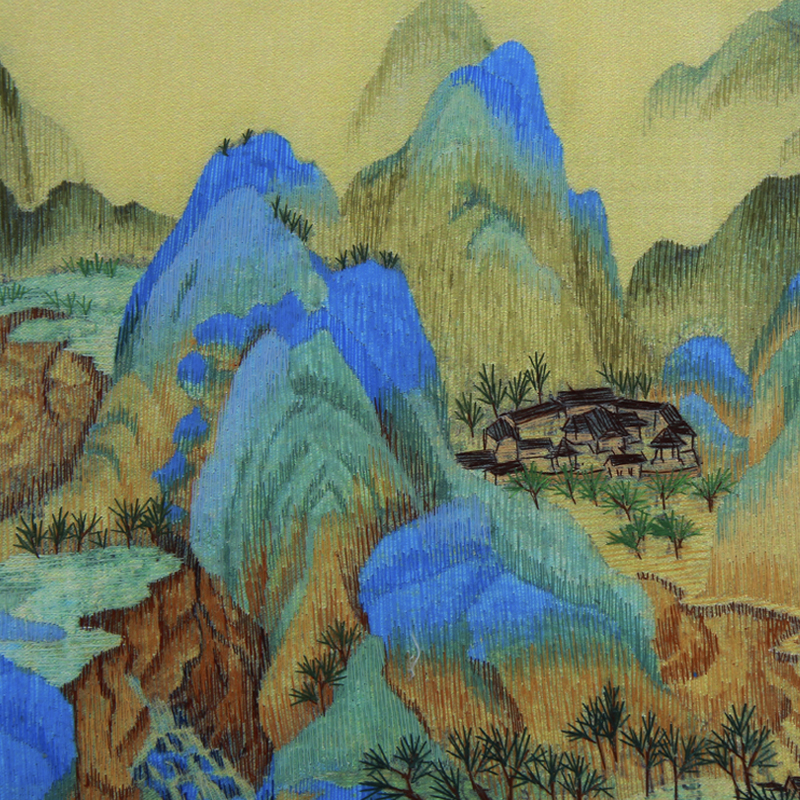 刺绣千里江山图:打造舒适惬意高颜值客厅