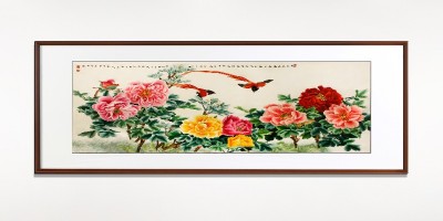 手工刺绣客厅装饰画